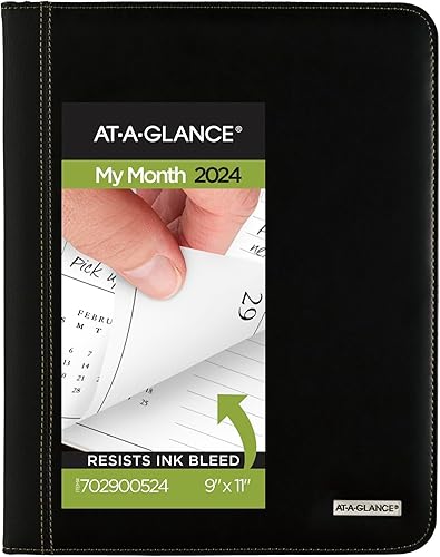Miniatura 1 de AT-A-GLANCE® 2024-2025 - Padfolio mensual ejecutivo de 13 meses, 9 x 11 pulgadas, negro, enero de 2024 a enero de 2025, 7029005