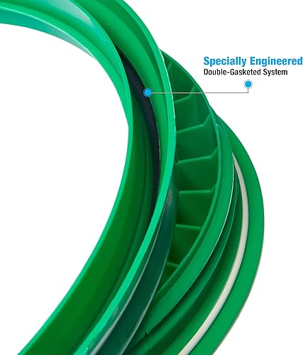 Miniatura 7 de Consolidated Plastics Cubetas negras de grado alimenticio de 7 galones + tapas de sellado gamma verde, almacenamiento de contenedores sin BPA, cubos
