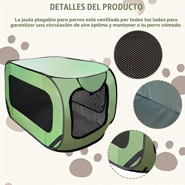 Foto 3 de 7 de GOEDCH 92 x 52 x 52 cm. Caja plegable para perros con marco de acero