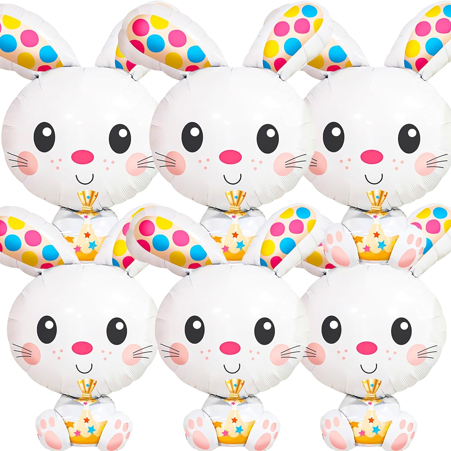 Easter-Balloons Bunny-Balloon 6PCS Large Easter Rabbit Balloons Party Supply Spring Baby Showers Birthday Decoration Indoor Outdoor Holiday Decor