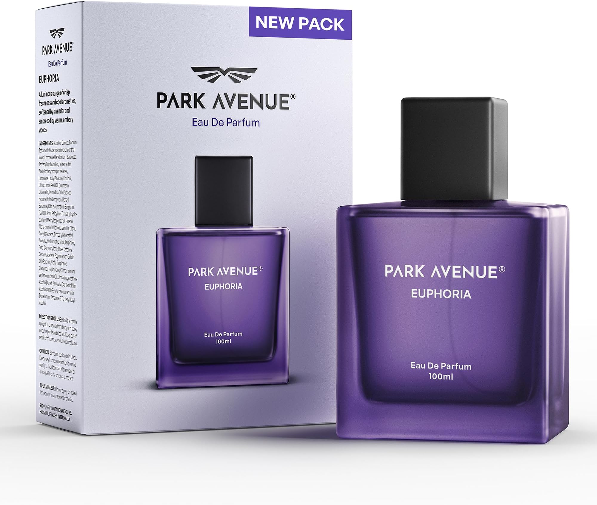 Park Avenue Euphoria, Eau De Parfum Men, 100ml | Long Lasting Perfume for Men | Premium Luxury Fragrance Scent | Aromatic Blend of Amber & Musk | Suitable for Every Occasion