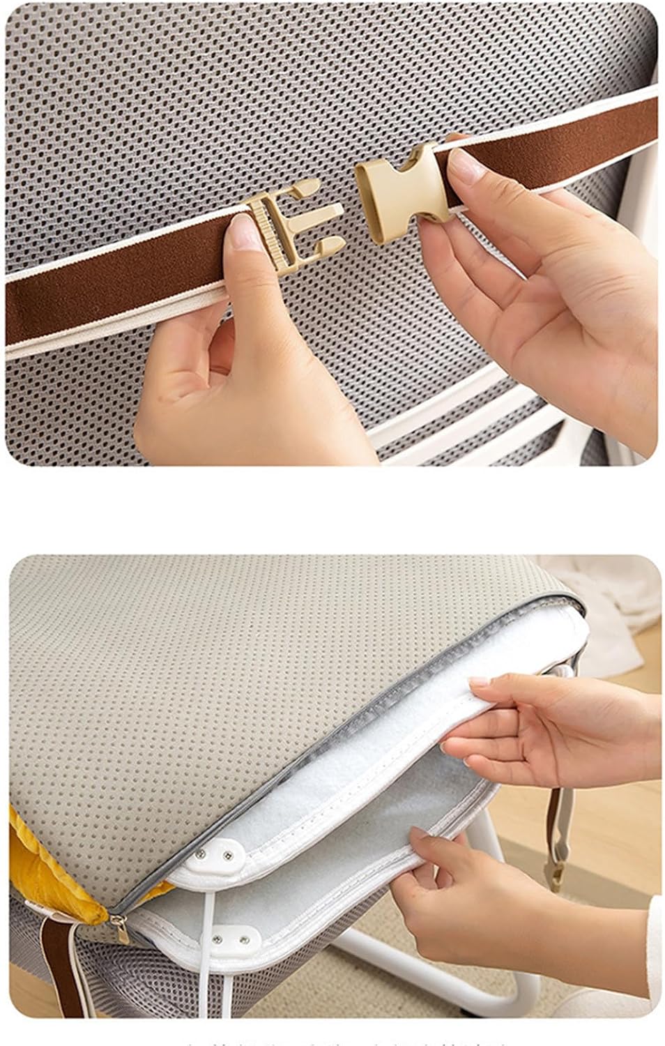Comfy Office Chair Cushion Desk Chair Cushion with Soft Seat and Back Support Rocking Chair Cushions Non-Slip Office Chair Pad Dorm Seat Cushions with High Back Support (Khaki)