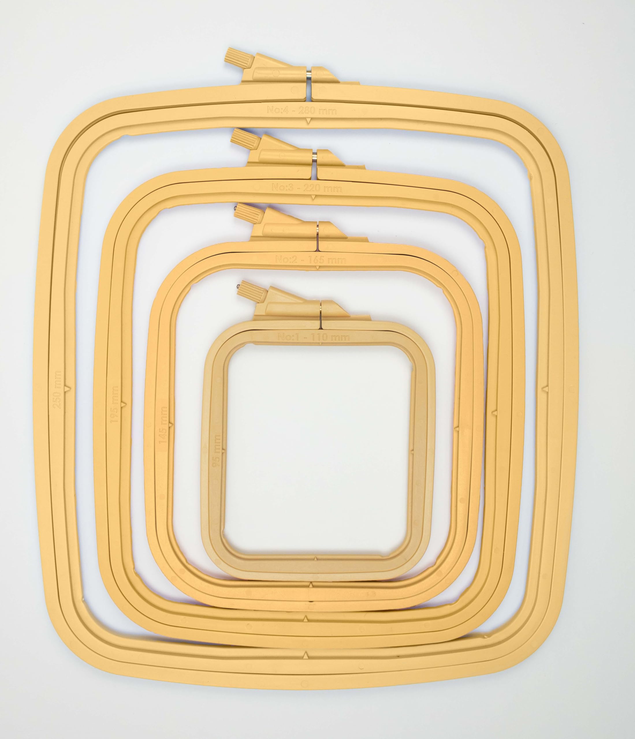 Cross Stitch Square Hoop - Nurge Embroidery Hoop (Beige, 4.30" x 3.70")