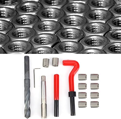 Miniatura 3 de Kit de reparación de insertos de rosca, 15 piezas de insertos de rosca de acero inoxidable M14x1.5 hembra de reparación de roscas kit surtido de
