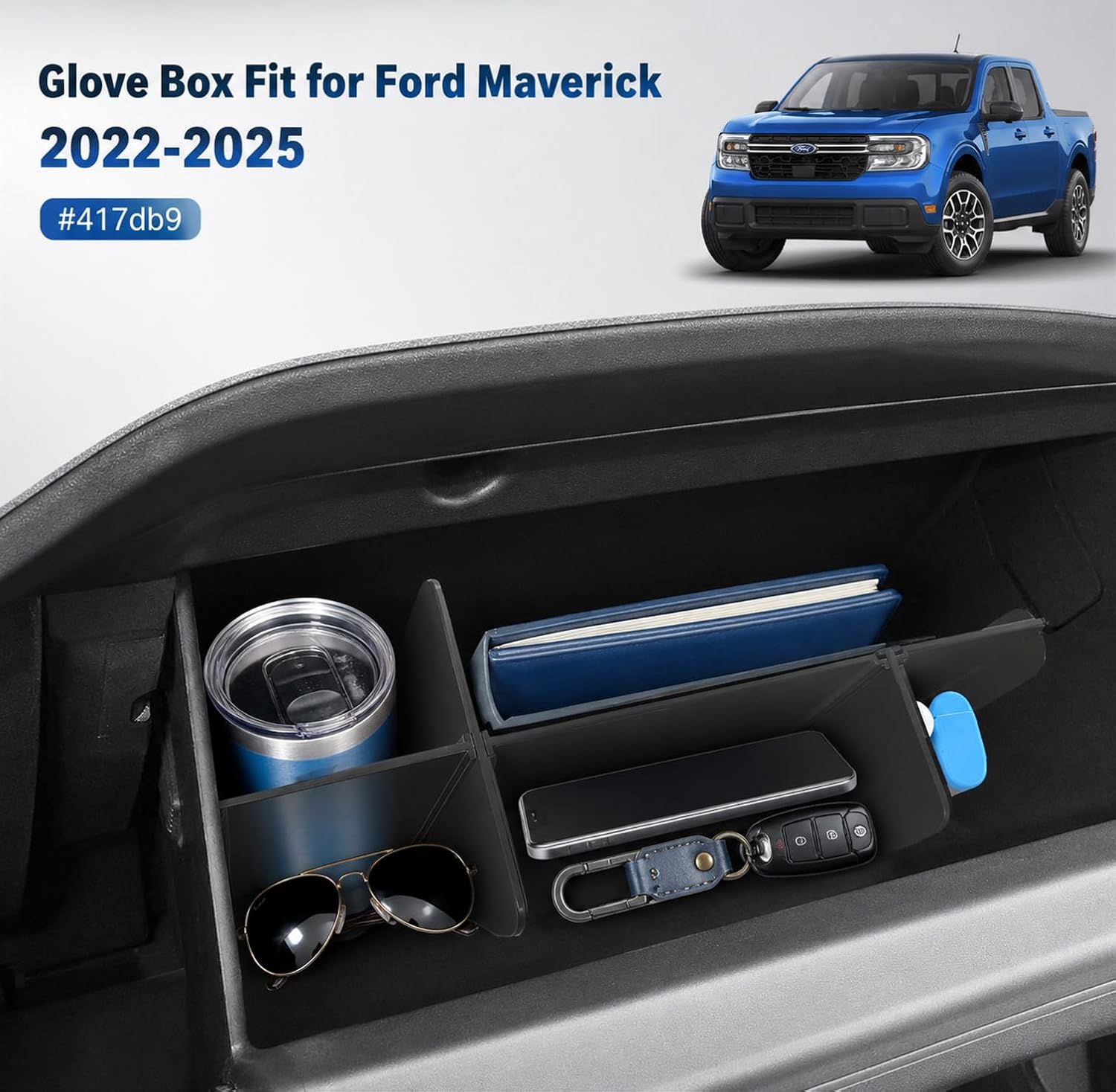 RFA Glove Box Organizer and Soft Open Dampe Fit for Ford Maverick 2022-2026