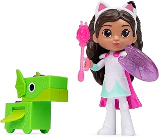 Gabby’s Dollhouse, Knight Gabby Toy Figure Set with Surprise Toy and Mini Dragon Pal, Kids Toys for Girls & Boys Ages 3 and Up