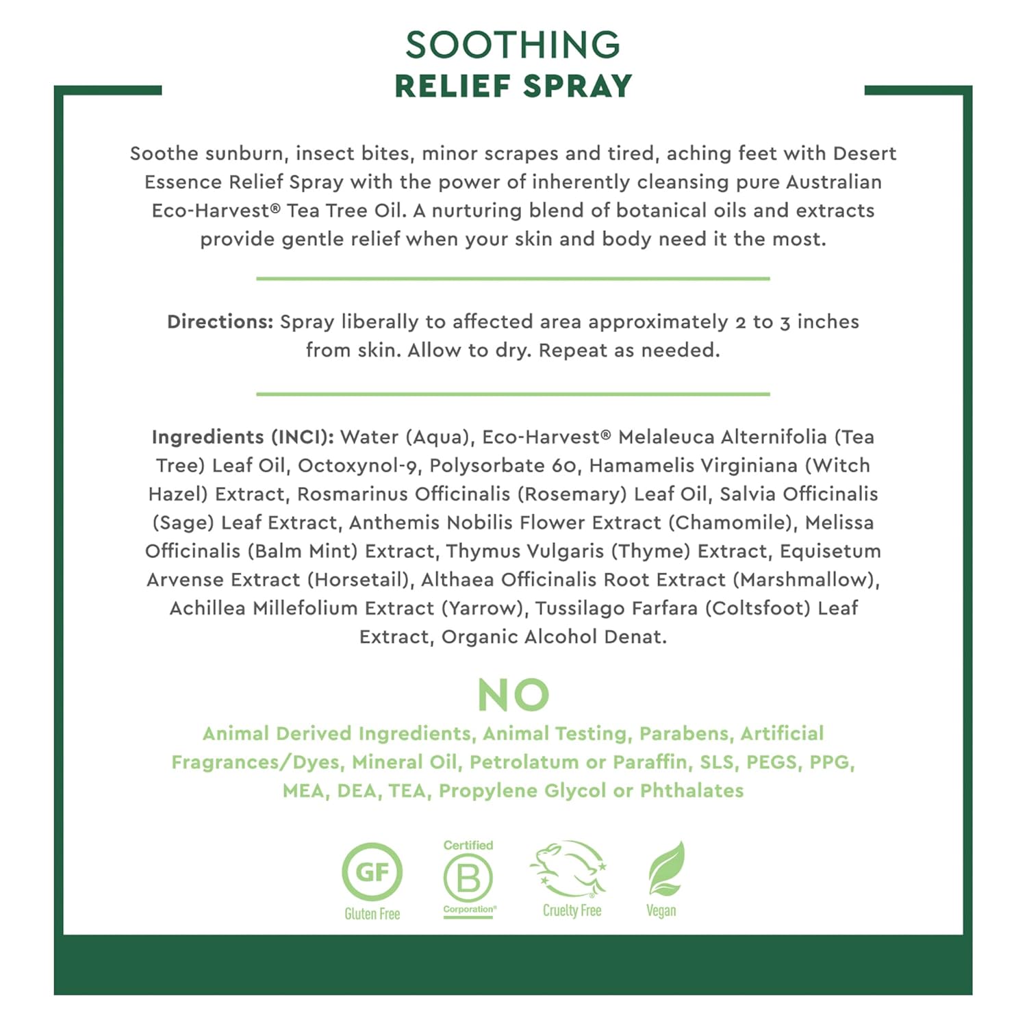 Desert Essence Tea Tree Relief Spray, 4 Ounce -- 6 per case.