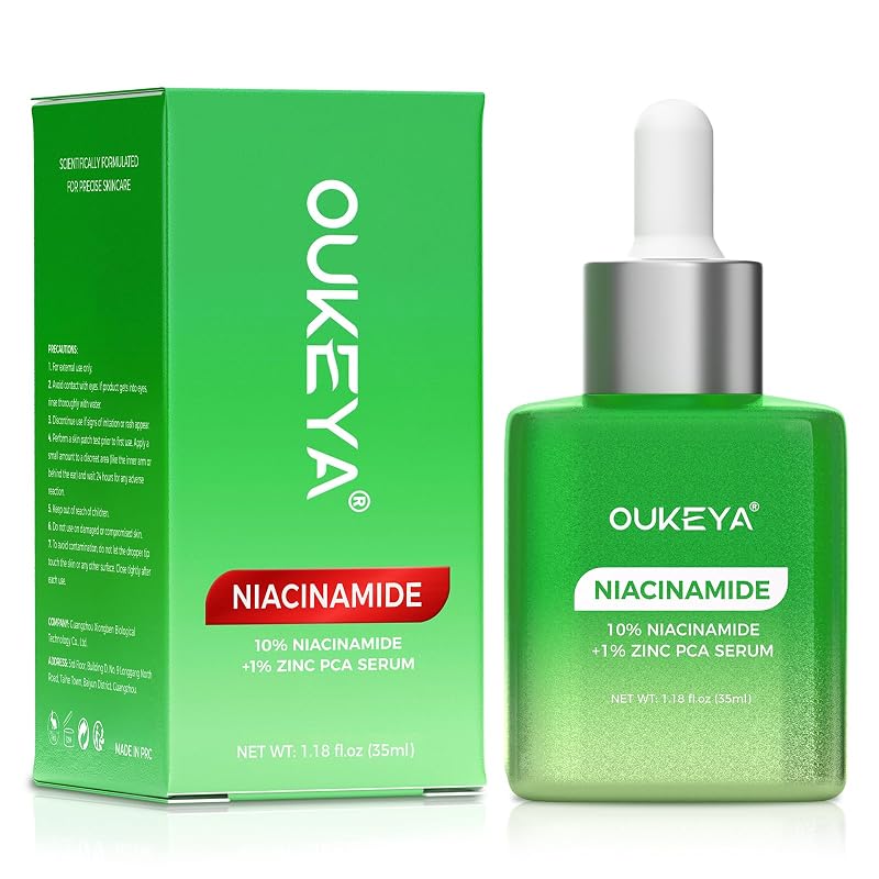 Sérum facial OUKEYA com niacinamida 10%, Zinc PCA e ácido hialurônico, 35 mL