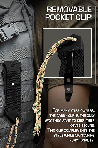 Miniatura 5 de Grand Way Navaja de bolsillo para hombres  Cuchillos plegables Tanto  Cuchillo genial  Cuchillos tácticos de trabajo para caza, camping, senderismo,