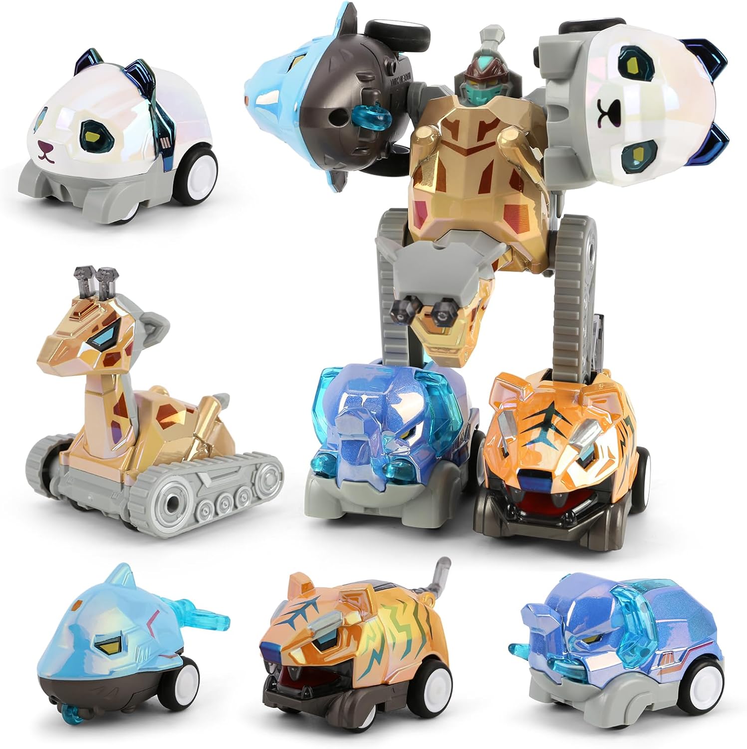 Toys for 3 4 5 6 Year Old Boys– 5-in-1 Animal Alloy Vehicle Detachable Construction Vehicles Set–Transform Robot Kids Toys Cars – Gifts for Boys Girls Birthday Christmas Easter
