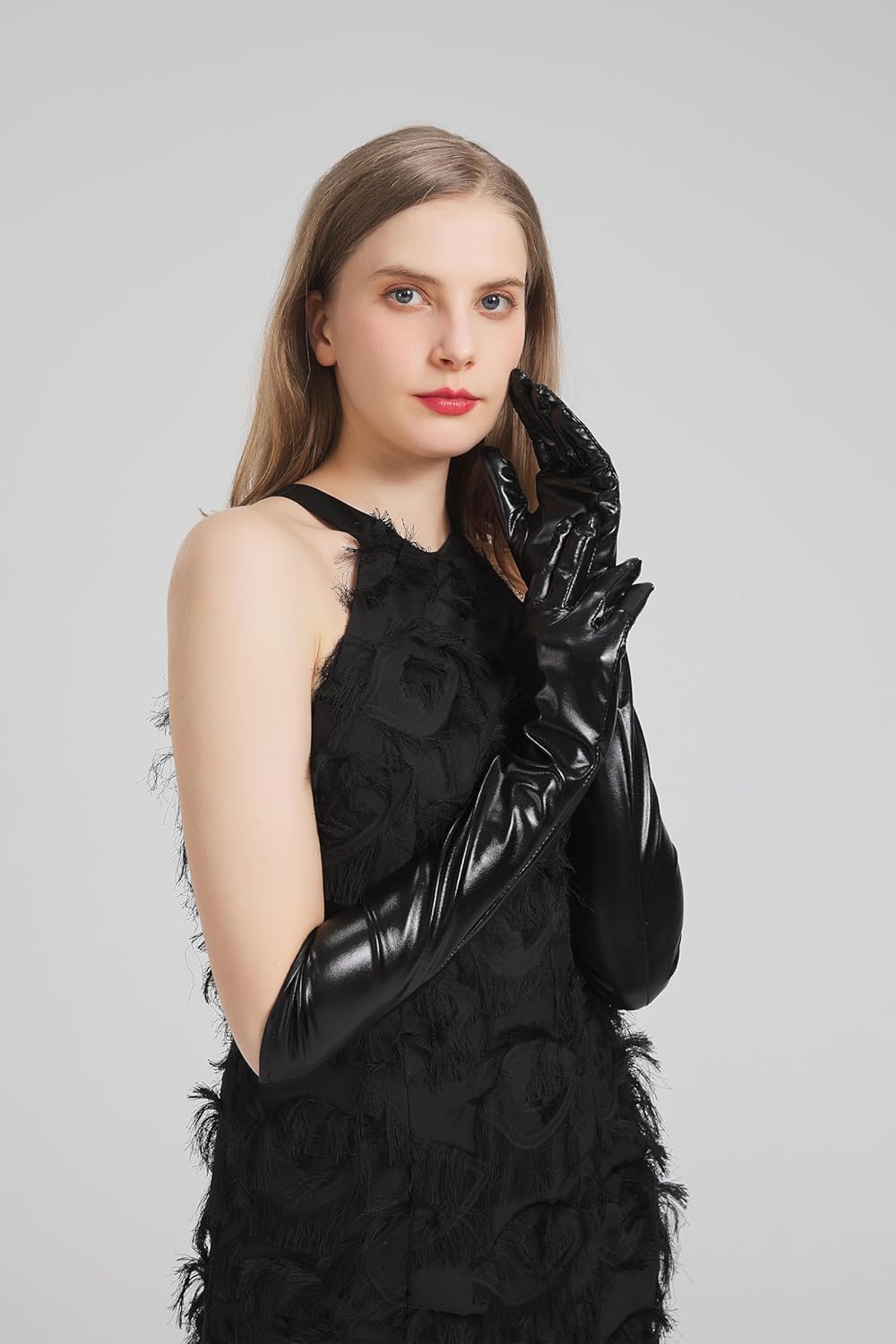 Long Metallic Gloves Costume Women Elbow Length Opera Halloween Cosplay 1920s Great Gatsby Formal Evening Dress up - Image 6