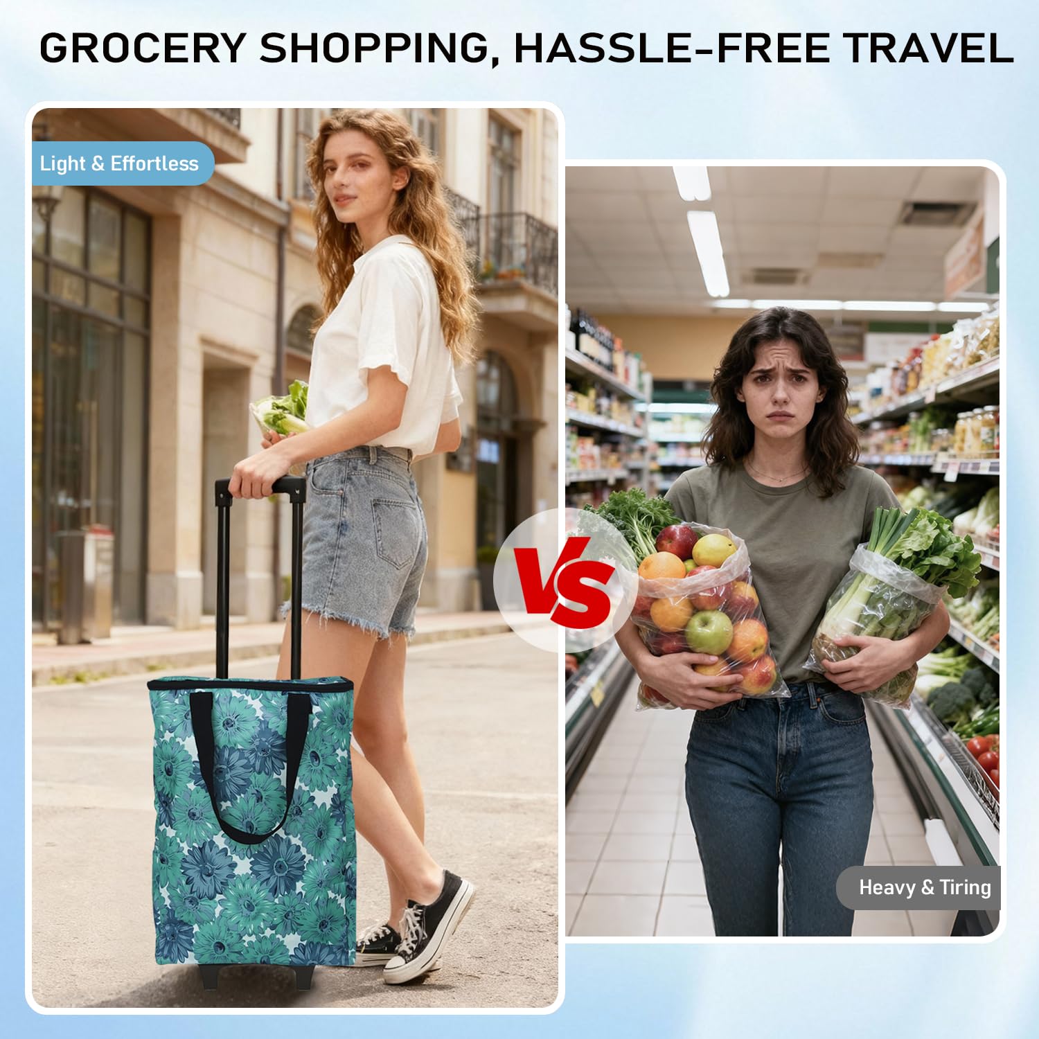 Small Rolling Cart - Foldable & Portable Shopping Cart -2 Small Rolling Cart - Foldable & Portable Shopping Cart -2