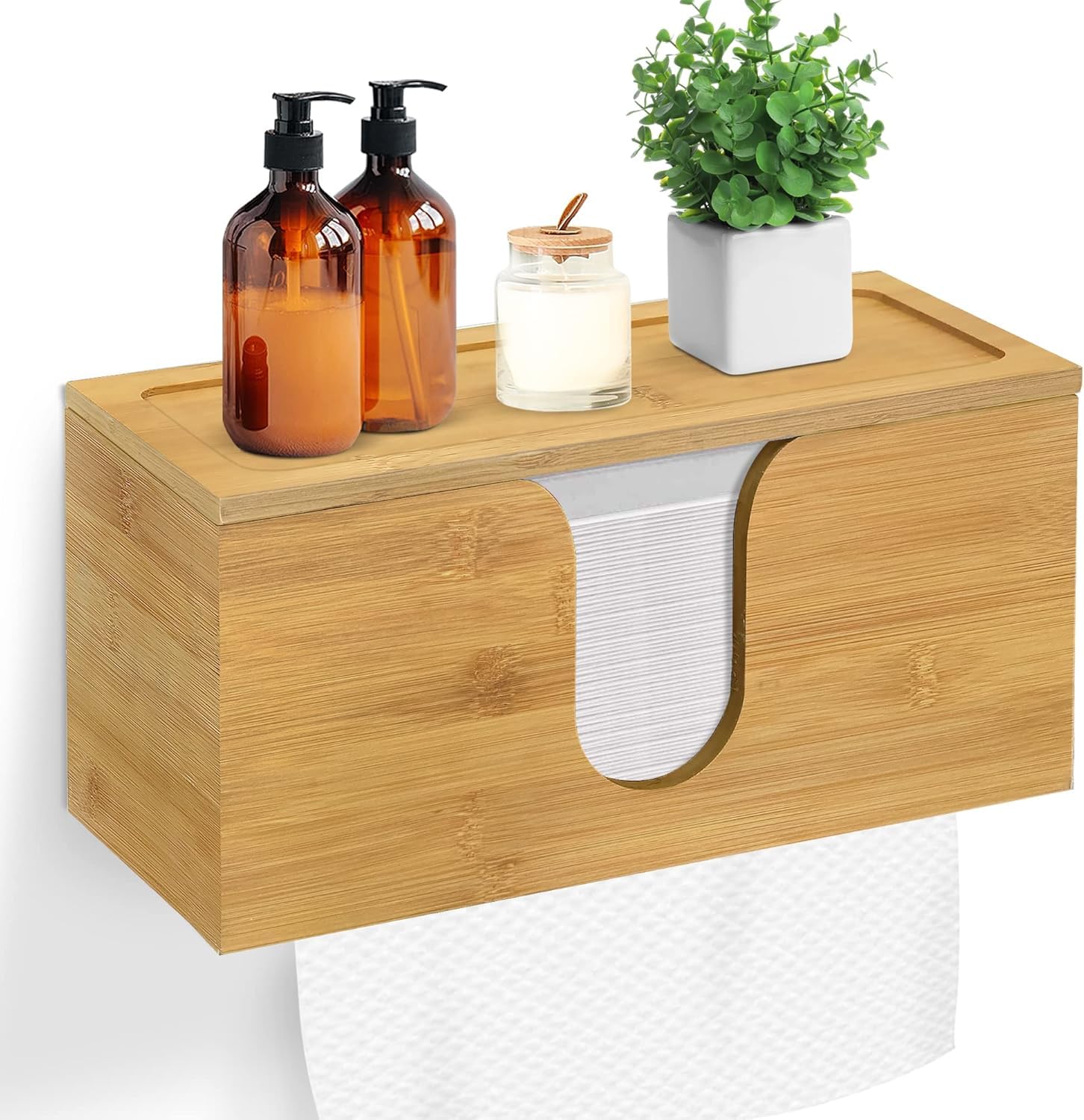 Distributeur essuie-tout mural en bois massif Xian au design épuré