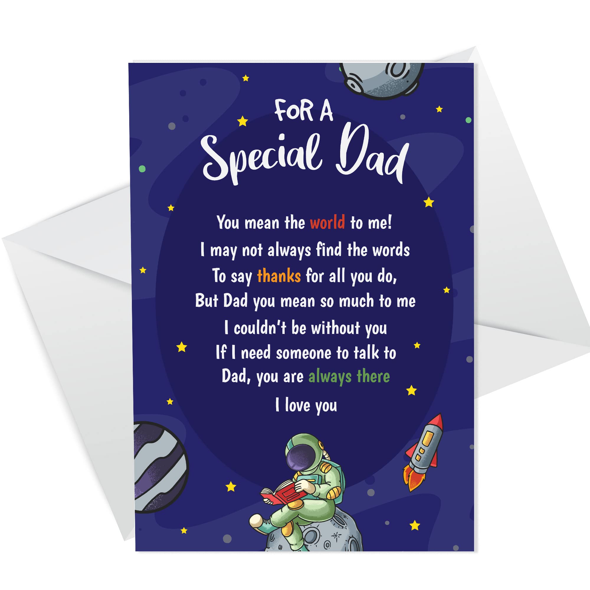 RED OCEAN Card For A Special Dad - Father's Day Card From Daughter - Birthday Card For Dad - Dad Card From Daughter Son - Fathers Day Card For Dad