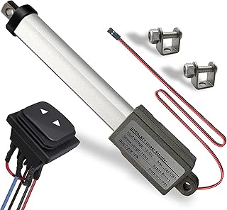 3" Stroke 12V Micro Linear Actuator with Momentary Switch, 188N/42lb Mini Small Electric Motion Actuators Waterproof Speed 5mm/s w/Mounting Brackets, Polarity Reverse Switch for Robot Window Opener