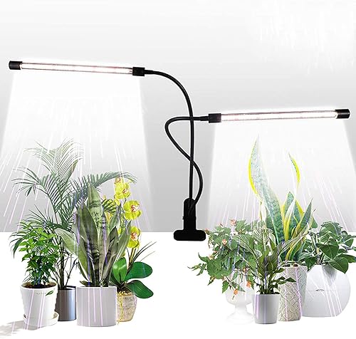GHodec Luz de Crecimiento, Espectro Completo Blanco 84 LED Clip Luces para Plantas de Interior en Crecimiento, Temporizador de 4812H y 5 Niveles
