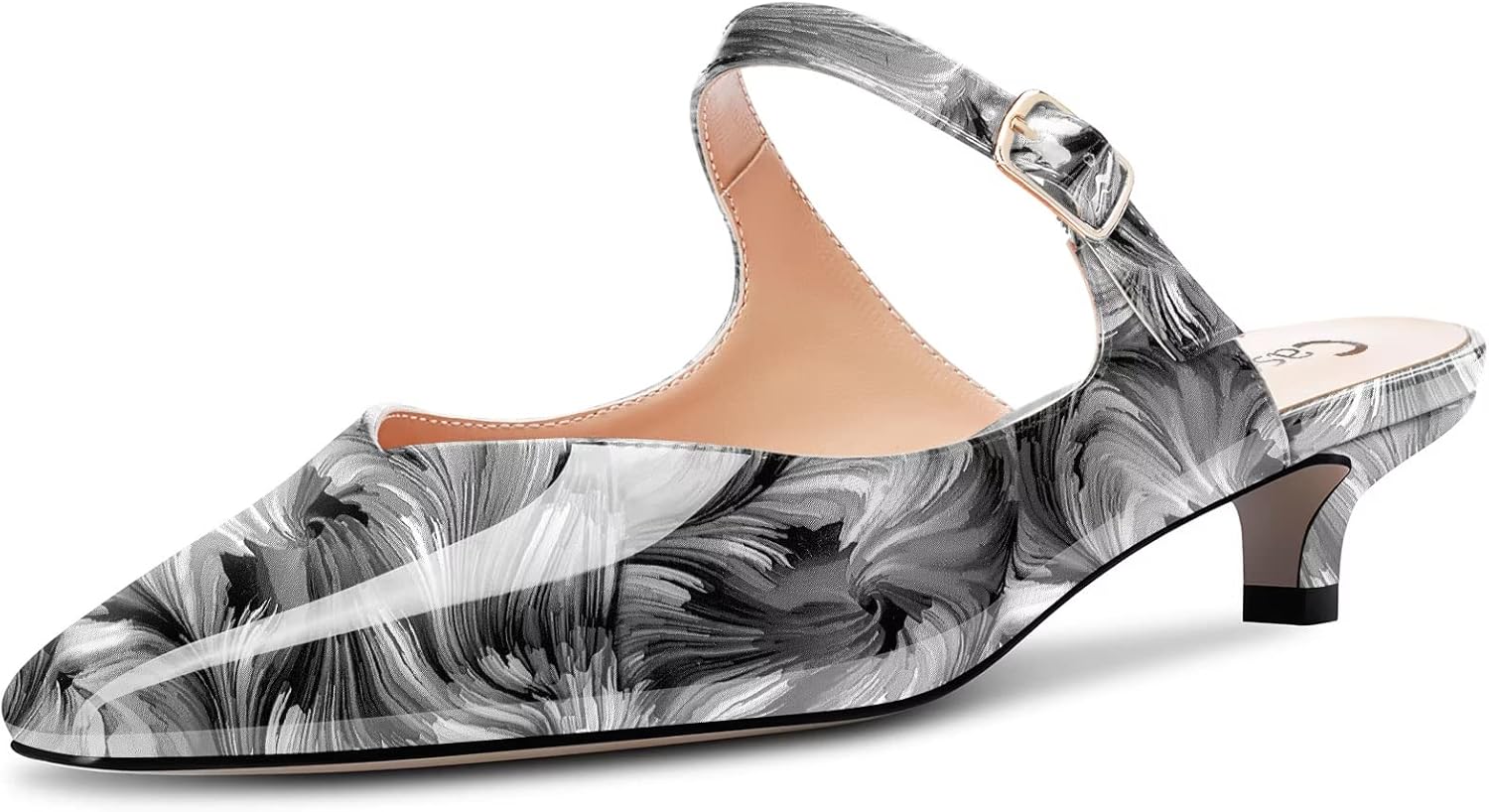 Castamere Women Low Kitten Heel Square Toe Slip-on Pumps Wedding Dress 1.2 Inches Heels