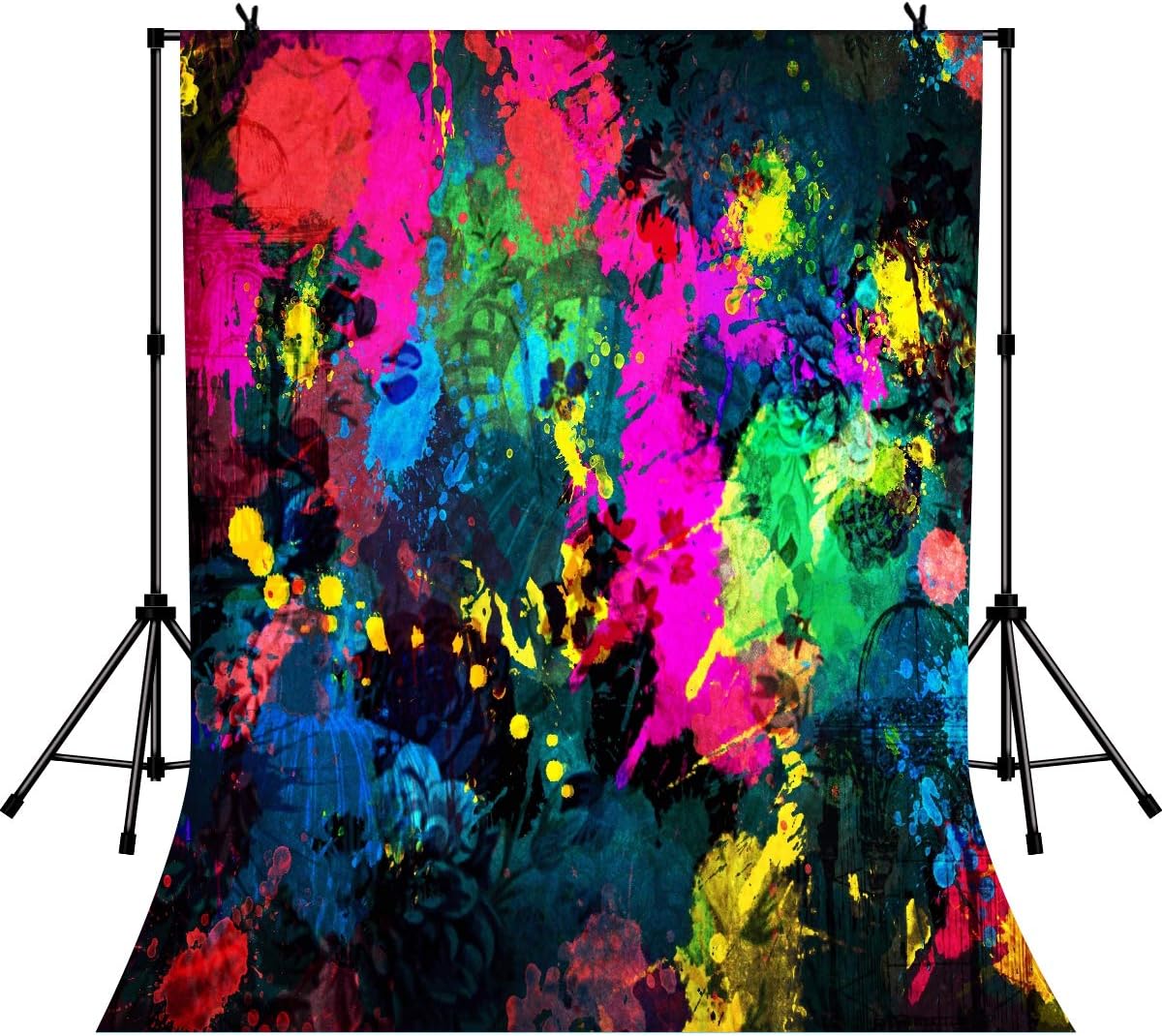Lyly County Graffiti Painting Backdrop 5x7ft Collapsible Abstract Art Studio Photography Background Props (Upgrade Material) LY004
