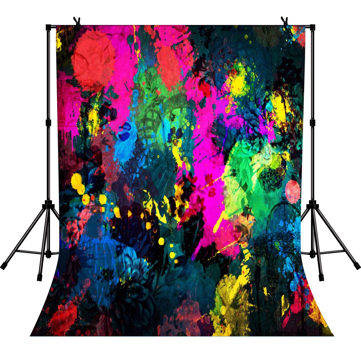 LYLYCTY Lyly County Graffiti Painting Backdrop 5x7ft Collapsible Abstract Art Studio Photography Background Props (Upgrade Material) LY004
