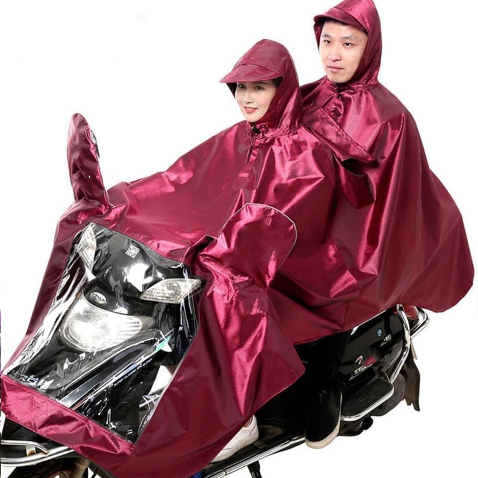 Uniwersalna osłona przeciwsłoneczna na motocykl elektryczny, podwójna kurtka rowerowa/motocykl/ebike/skuter Poncho płaszcz przeciwdeszczowy, peleryna, ponczo, z którego mogą korzystać dwie osoby jedno