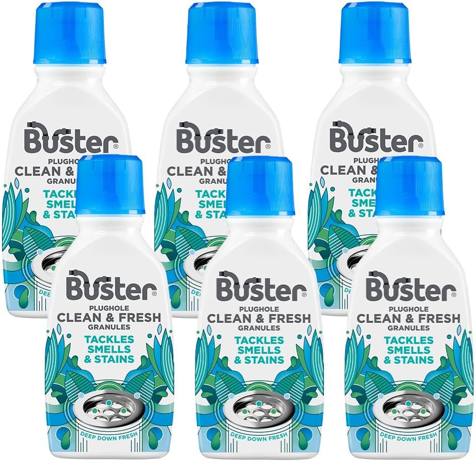Plughole Clean & Fresh Granules (Eucalyptus - Pack of 6 x 300g) Fast-Acting Dishwasher & Washing Machine Cleaner & Sink and Drain Cleaner for Bad Smells and Stains, Fresh Scent - Made in UK
