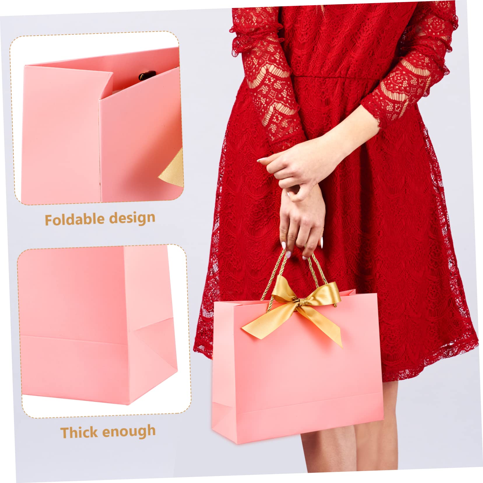 GALPADA 10stücke Papiergeschenktüten mit Henkeln Geschenkverpackungstüten mit Schleifen Kleine und Große Geschenktüten für Partys Hochzeiten Geburtstage und Feiertage