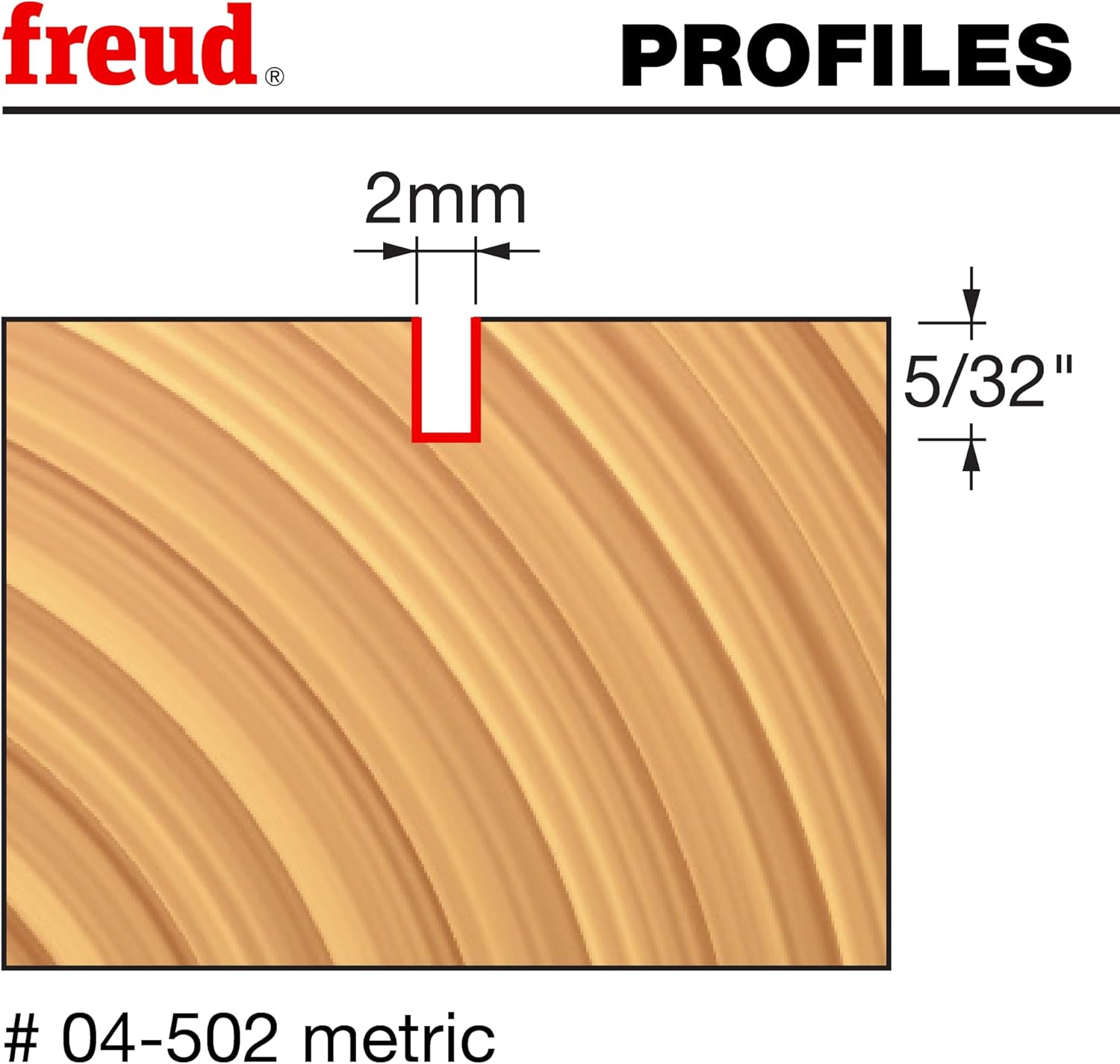 Freud 04-502: 2 (Dia.) Double Flute Straight Bit with 1/4" Shank