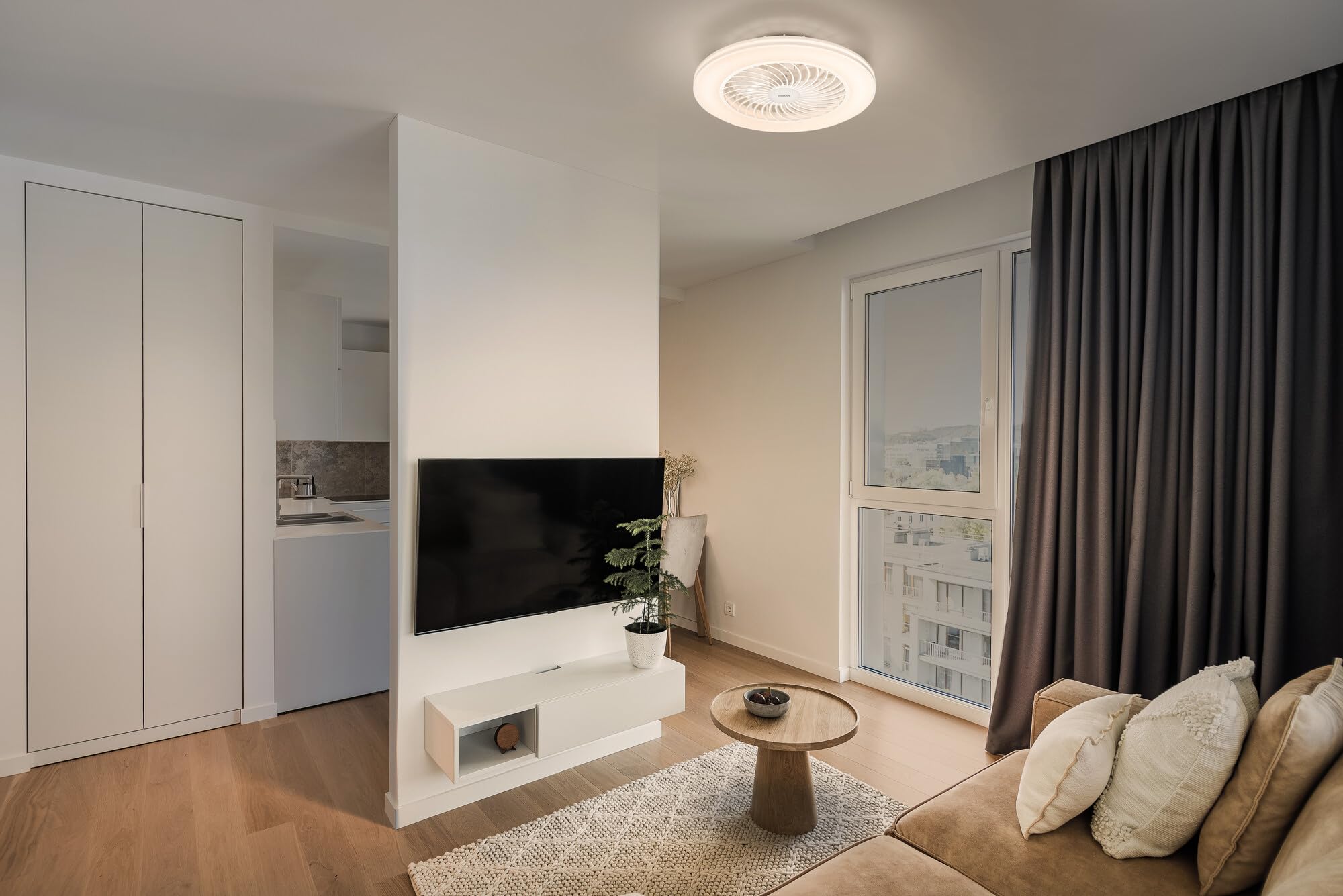 Osram LED-Deckenventilator Bayamo 590mm, 58 W, 2530 lm, CCT 3000-6500 K, RGB, 110° Abstrahlwinkel, 1935 m³/h Luftstrom, 50000 h Lebensdauer, dimmbar, Fernbedienung