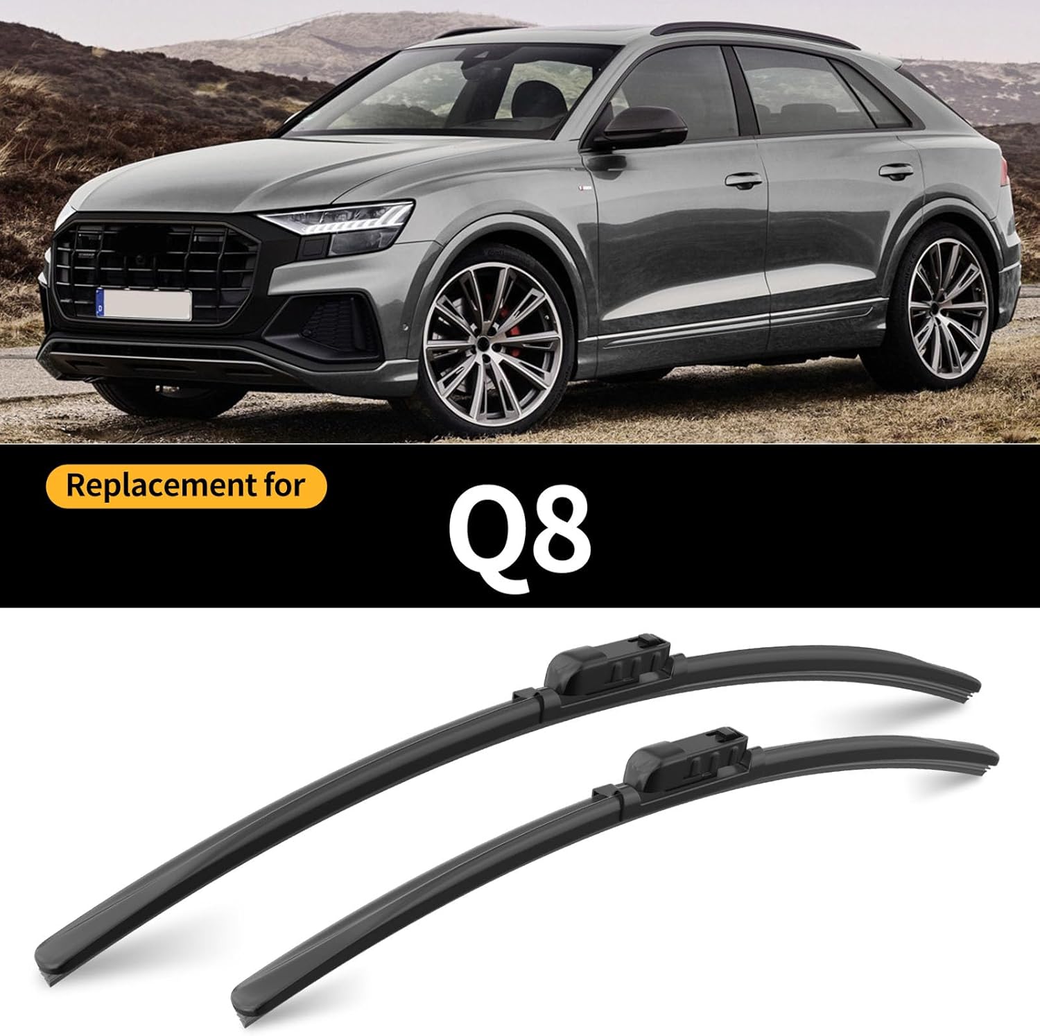 Replacement for Audi Q8 Windshield Wiper Blade, 3 Pieces of Car Front and Rear Window Wiper Blades