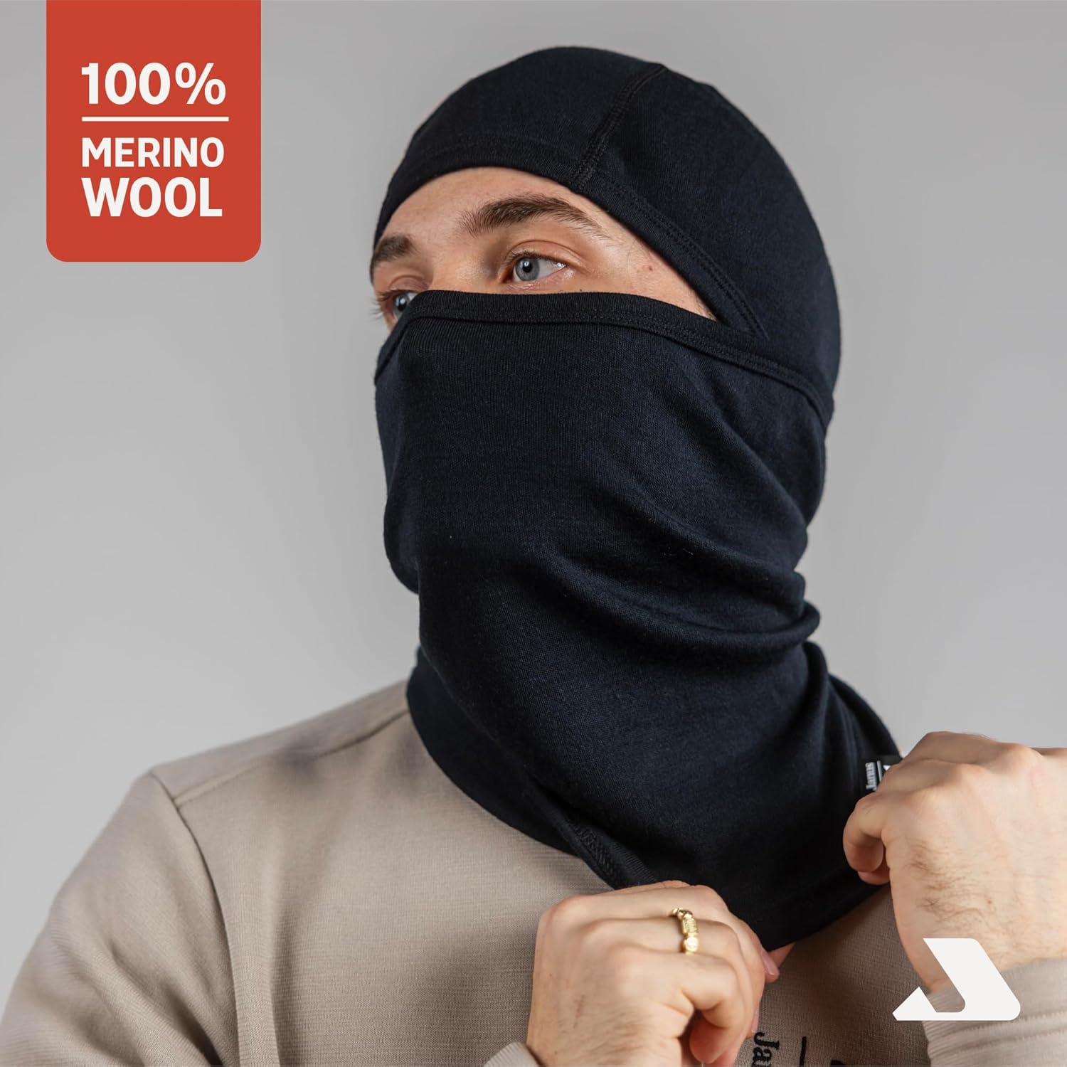 Janus Wool Kleveland Merino Balaclava - Lightweight Facemask - Hood for Men, Women & Teens - Snowboarding Ski Mask - Image 2