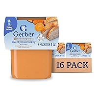 Vista 1 de Gerber 2nd Foods - Alimento para bebés con puré de batata y pavo, 4 onzas (paquete de 16)