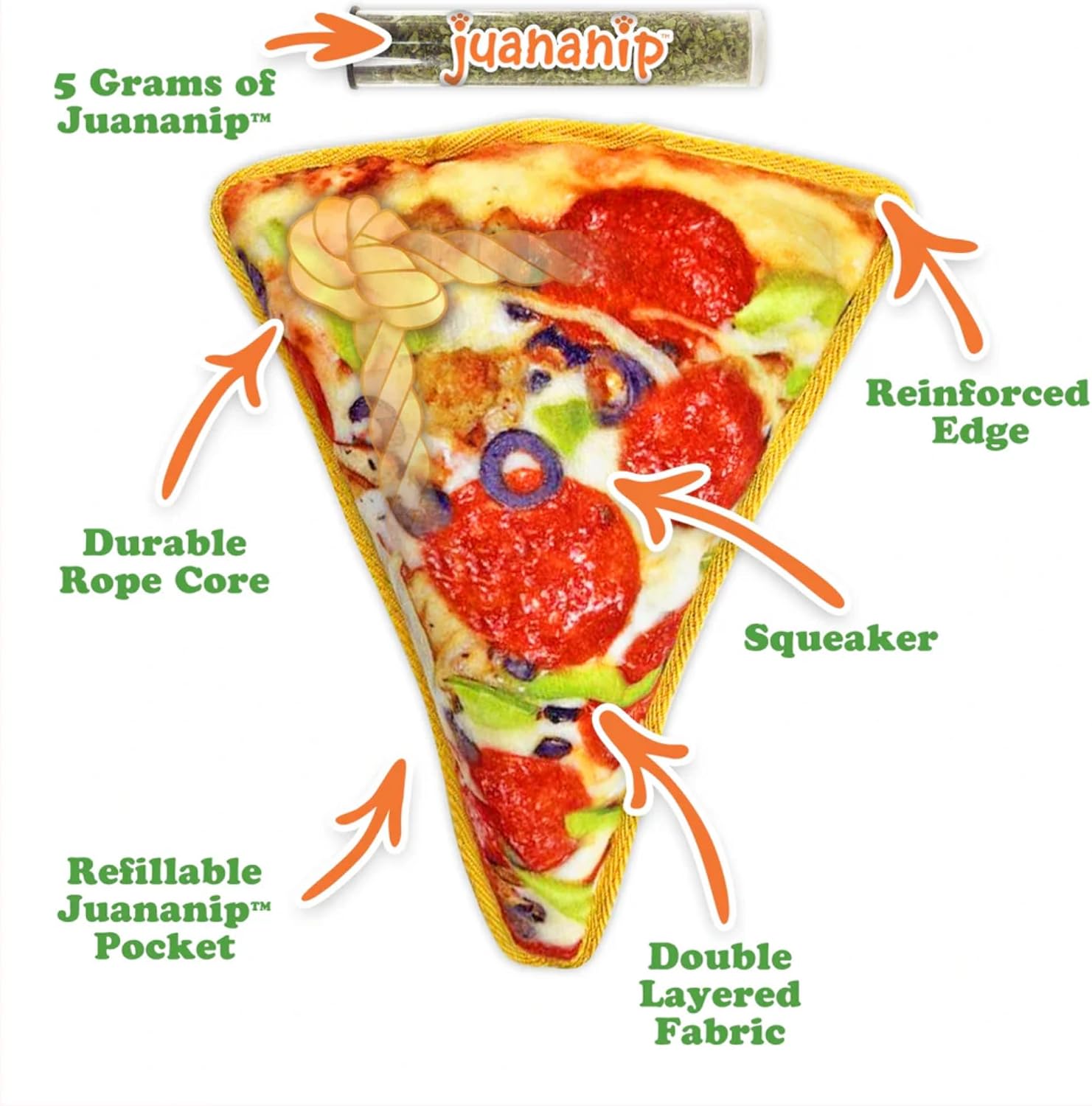 Doggijuana Supreme & Pepperoni Pizza Dog Toy Bundle | 2 Pack, Squeaky image 3