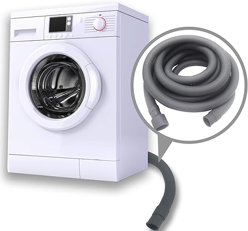 Miniatura 8 de Manguera de drenaje para lavadora-Servineart de 23 pies, manguera de drenaje flexible corrugado para lavadora de 1 14 pulgadas con 1 adaptador, 1