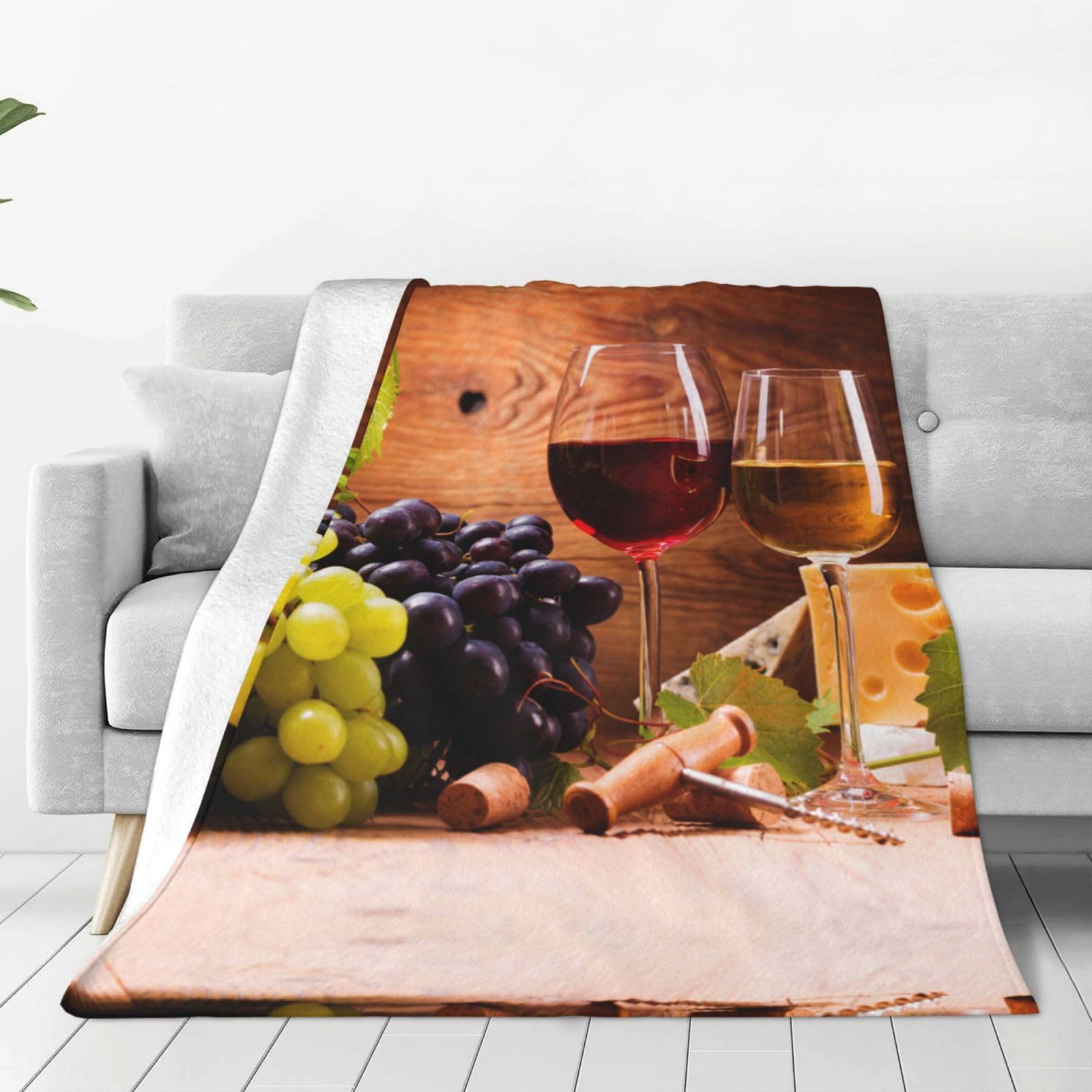 Couverture d'automne chaude motif vin pour des soirées cocooning au coin du feu