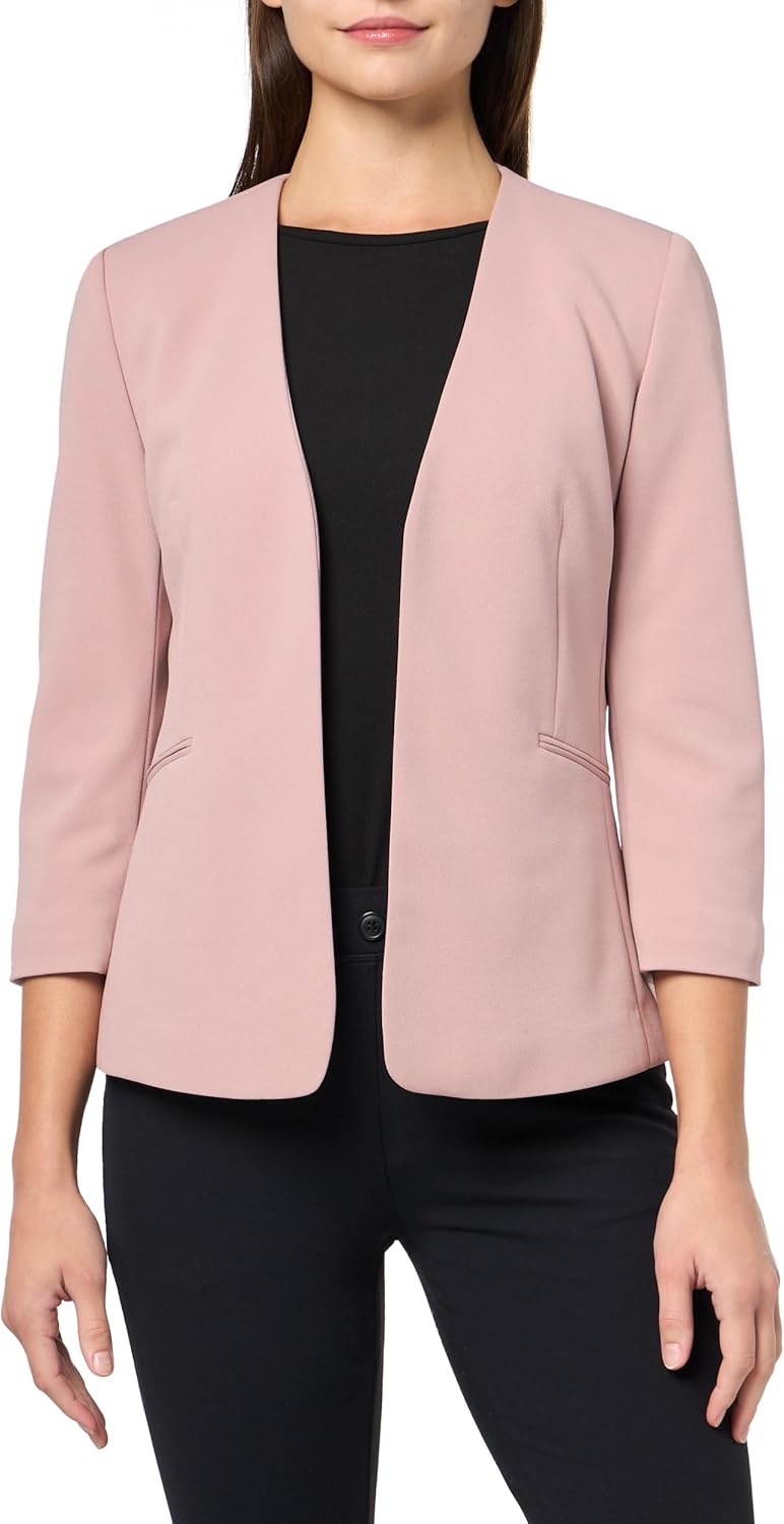 Calvin Klein Women's Open Front Collarless Front Pocket Jacket