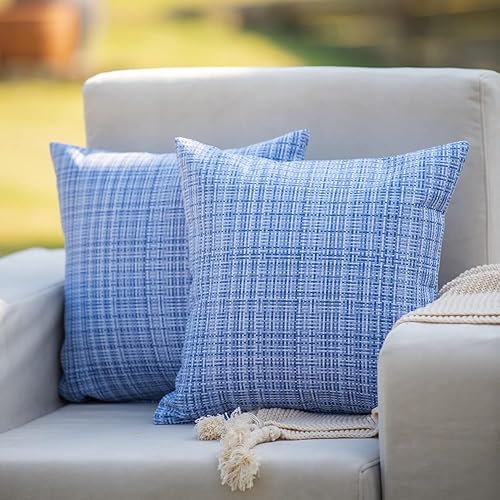 HPUK Juego de 2 fundas de almohada impermeables para exteriores, 20 x 20 pulgadas, fundas de cojín decorativas para jardín, patio, tienda de