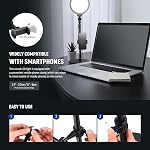 NEEWER BASICS 7" Luminaire de bureau pour enregistrement vidéo, 10W Éclairage de la clé plein écran avec support et support de téléphone iPhone Conférence vidéo sur ordinateur portable Vlog Live Streaming, R06