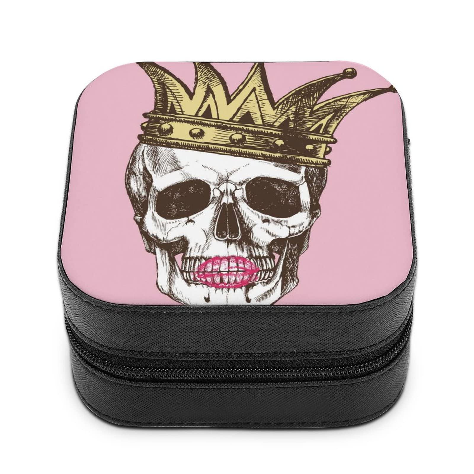 Travel Jewelry Box Skull Portable Jewelry Organizer Zippers Jewelry Case