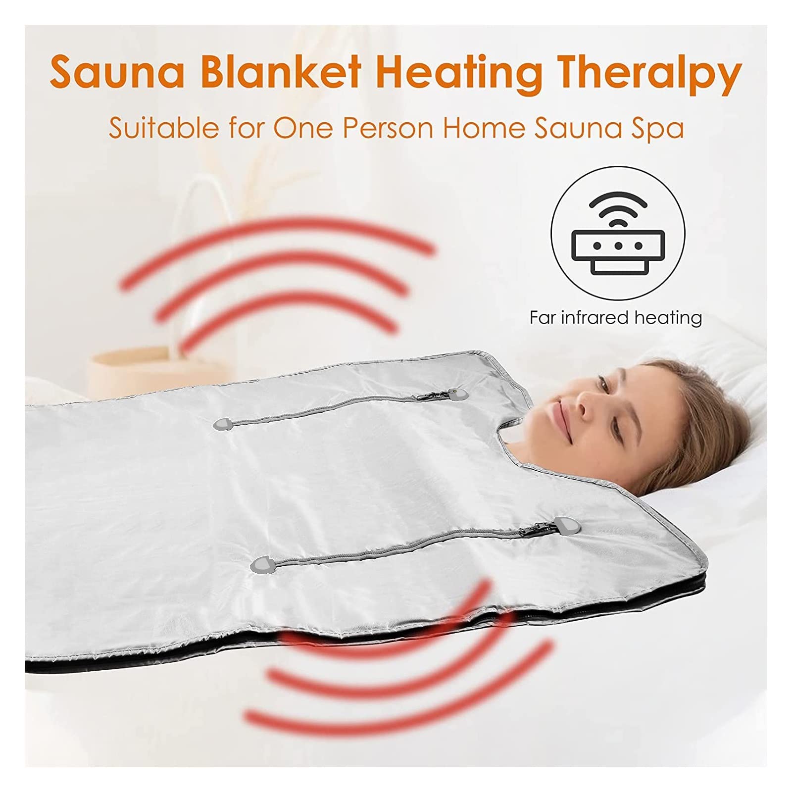Zestaw do sauny Odchudzanie spalanie tłuszczu ogrzewanie koc do sauny koc do sauny na podczerwień do odchudzania Detox Home Spa Salon kobiety mężczyźni Podgrzewacz do sauny parowej (Color : Silver,