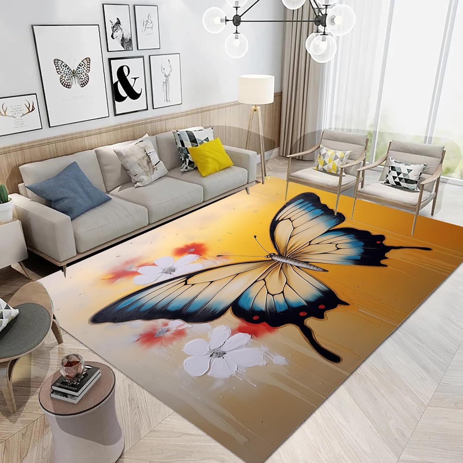 Tapis de bureau antidérapant et doux lavable pour salle à manger