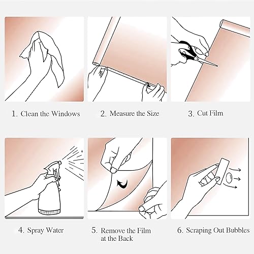 Miniatura 7 de Window Privacy Film,Window Tinting Film for Home Sun Blocking,Window Tinting Cover One Way Heat Control Window Mirror Reflective Film with Free