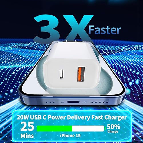 Miniatura 8 de Apple MFi Certified iPhone 15 Car Charger Fast Charging, SDNCIE 20W Dual Port USB-C Power Charger+2*6FT USB-C to C Cable+72W Type-C Car Cigarette