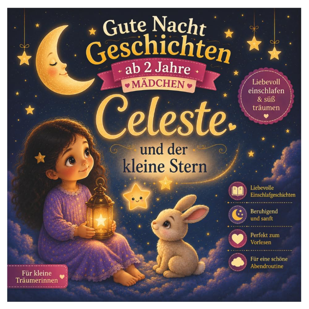 Gute Nacht Geschichten ab 2 Jahre Mädchen: Celeste und der kleine Stern: Liebevolle Einschlafgeschichten zum Vorlesen für Kleinkinder