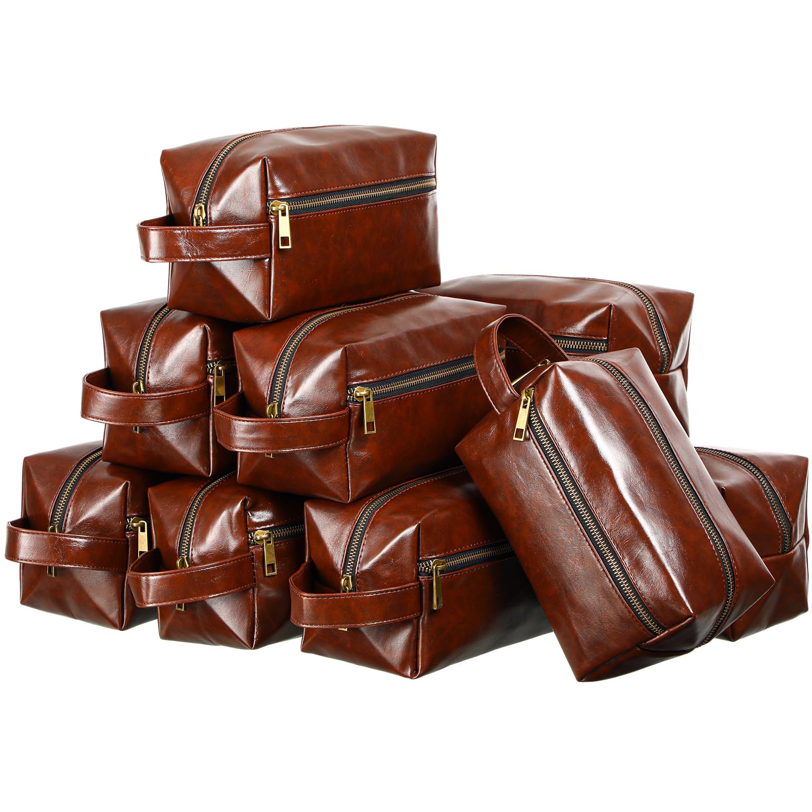 Hillban Kulturbeutel aus Leder für Trauzeugen, Geschenk für Herren, Reise-Rasierset, Badezimmertasche, Make-up, Kosmetik, Antragszubehör für Hochzeit, Gastgeschenk, Fellpflege, Jahrestag, Freund