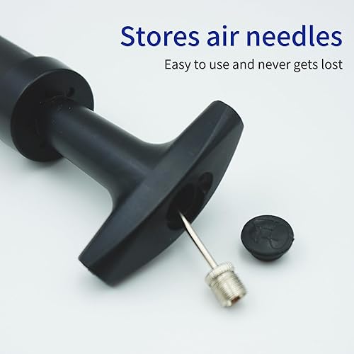 Miniatura 8 de Bomba de bola para pelotas deportivas, bomba de aire portátil con 8 agujas, 2 boquillas, 1 manguera de extensión para baloncesto, fútbol, voleibol,