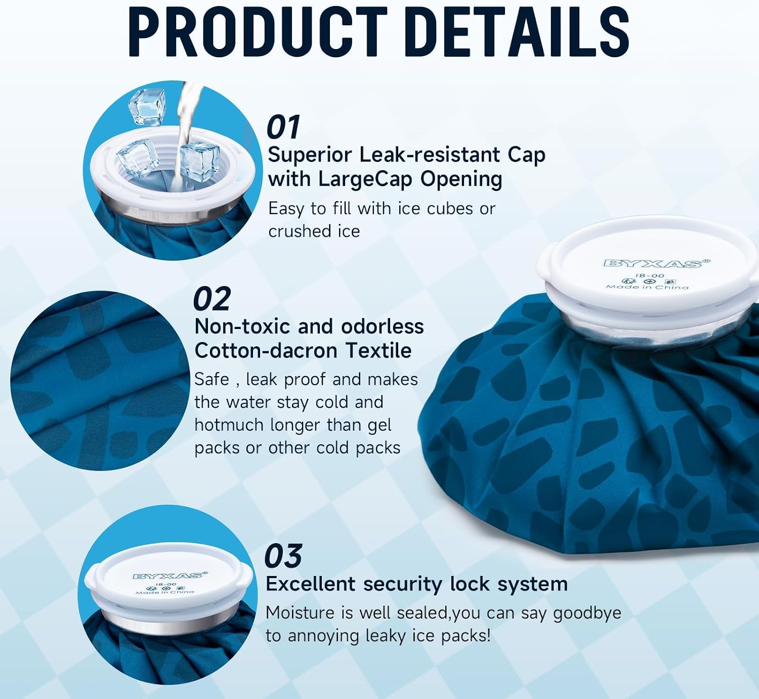 BYXAS Ice Packs for Injuries Reusable, Ice Bags for Knee Shoulder Ankle