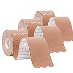 Kinesiology Tape Pro Athletic Sports (3 Rolls,60 Precut Strips) Waterproof Breathable Latex Free Tape for Ankle Wrists Knees Elastic Running Tennis Swimming Sports Activities Tapes(Flesh Color)