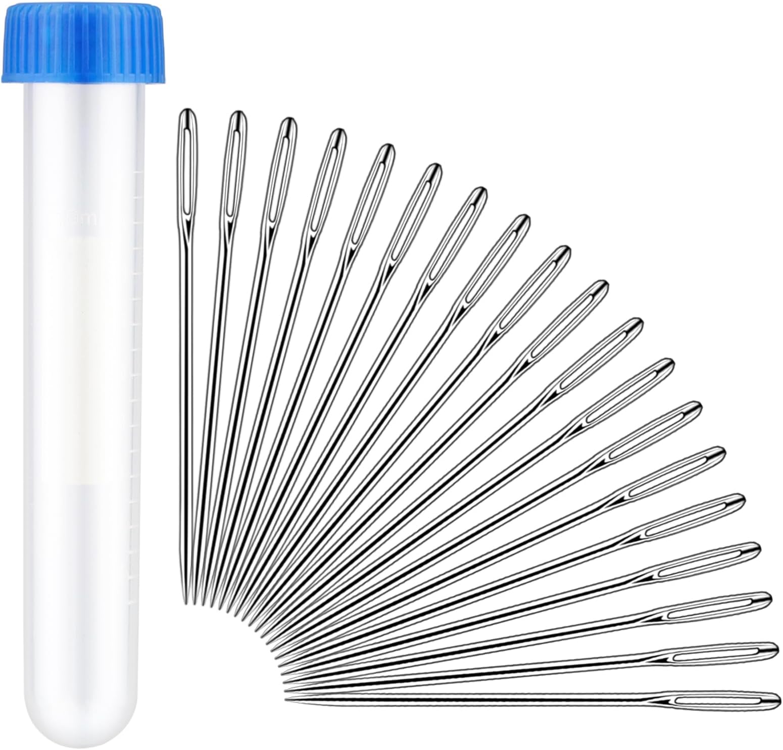 50 Pcs Sewing Needles - 2.36 in Embroidery Needles Stainless Steel Sharp Needles with Transparent Needle Bottle for Stitching