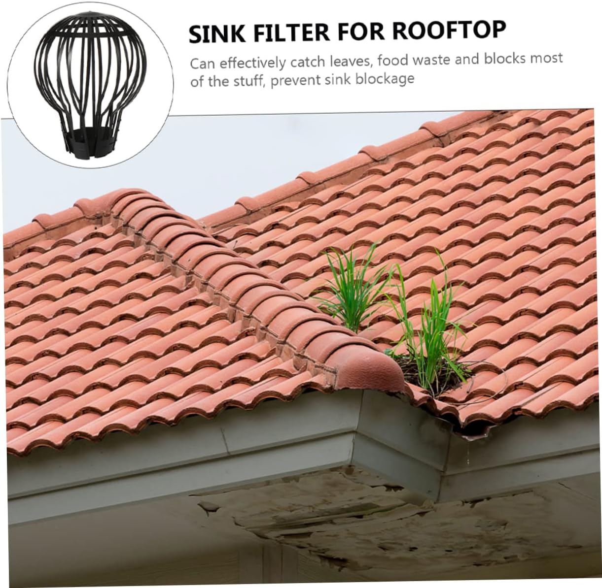 ARTIBETTER 32pcs Gutter Guards Strainers for Roof and Downspouts Drainage Covers to Prevent Blockage from Leaves and Debris for Balconies and Gardens