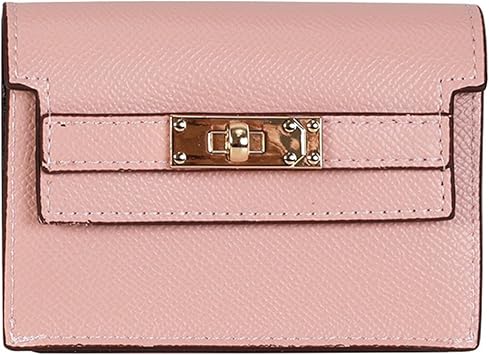 Pu Leather Small Credit Card Holder for Women Wallet Accordion Style Compact Womens Card Holder Wallet for Women Card Case Organizer Pink